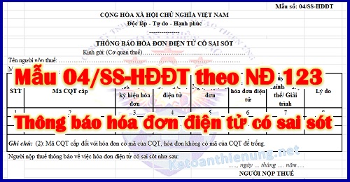 5. Hướng dẫn làm Thông báo sai sót hóa đơn điện tử GOINVOICE